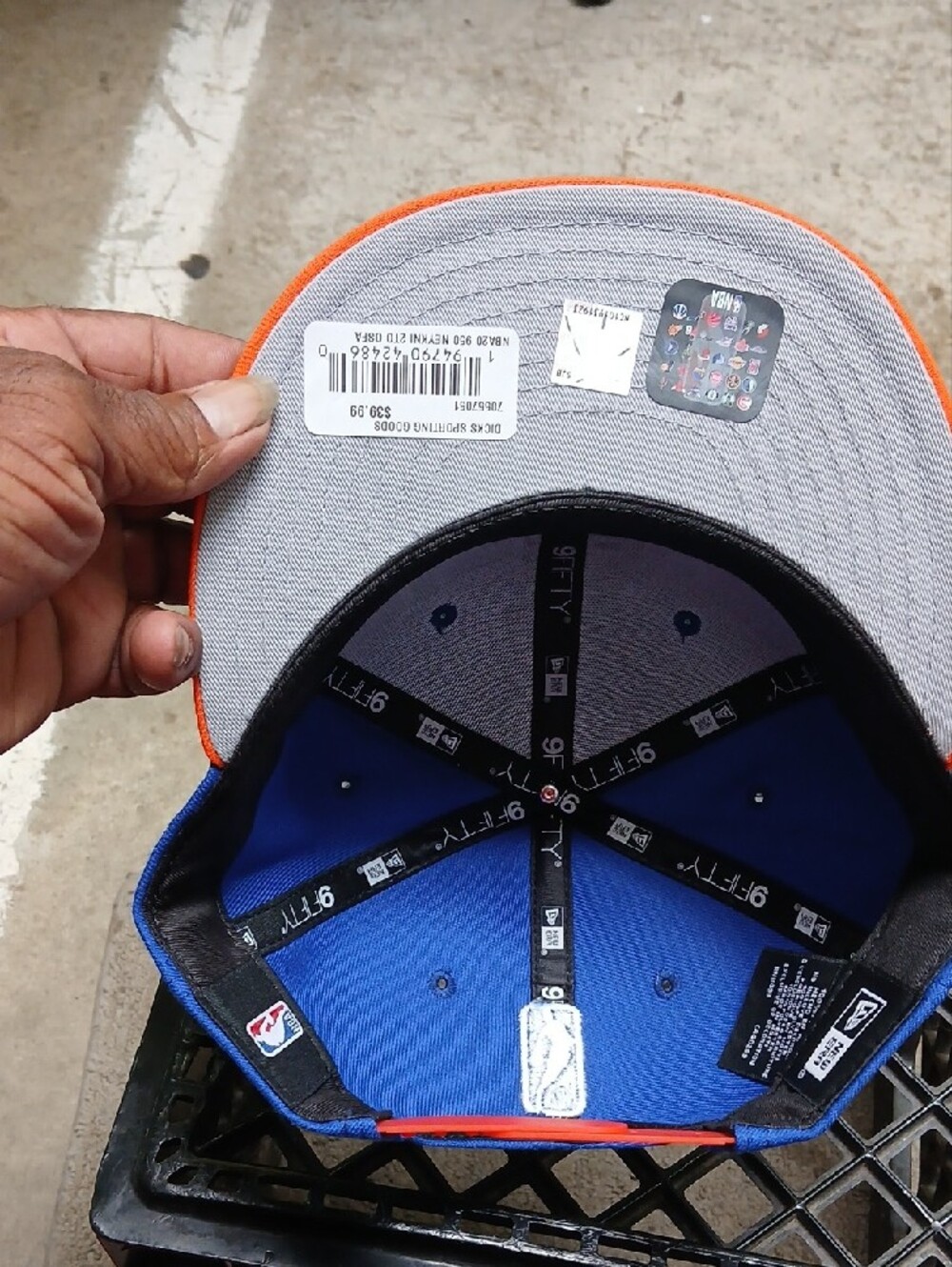 New Era Royal Blue & Orange Knicks Snapback Cap - Picture 4 of 7
